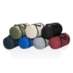 Foldable RPET sports bag with storage pouch black colour
