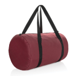 Foldable RPET sports bag with storage pouch red colour
