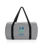 Foldable RPET sports bag with storage pouch grey colour