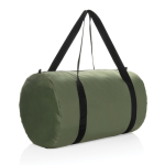 Foldable RPET sports bag with storage pouch green colour