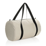 Foldable RPET sports bag with storage pouch off white colour