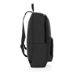 Lightweight foldable RPET backpack with front pocket black colour