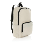 Lightweight foldable RPET backpack with front pocket off white colour