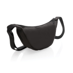 Adjustable crossbody bag in recycled polyester with large compartment black colour