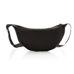 Adjustable crossbody bag in recycled polyester with large compartment black colour