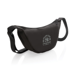 Adjustable crossbody bag in recycled polyester with large compartment black colour