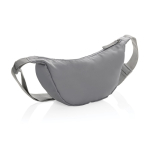 Adjustable crossbody bag in recycled polyester with large compartment grey colour