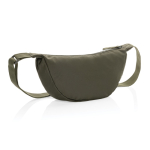 Adjustable crossbody bag in recycled polyester with large compartment khaki colour