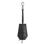 Pen and keyring gift set in synthetic leather and aluminium, blue ink black colour