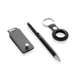 Key organiser set with keyring and blue ink pen black colour