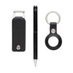 Key organiser set with keyring and blue ink pen black colour