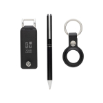 Key organiser set with keyring and blue ink pen black colour
