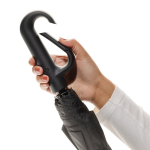 Windproof RPET umbrella with clip handle, Ø97 cm black colour