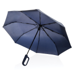 Windproof RPET umbrella with clip handle, Ø97 cm navy-blue colour