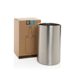 Recycled stainless steel wine cooler bucket silver colour