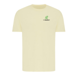 Unisex regular-fit T-shirt in 100% cotton, 180 g/m² pastel yellow colour view with logo