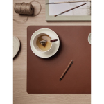 Recycled aluminium twist pen, blue ink brown colour ambient view