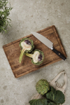 Recycled stainless steel and wood knife with 21 cm blade silver colour