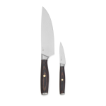 Set of two kitchen knives in recycled stainless steel silver colour