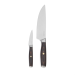 Set of two kitchen knives in recycled stainless steel silver colour