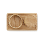 Scandinavian-style salt and pepper set in ash wood brown colour