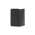 Synthetic leather and polyester pencil pot with snap buttons black colour