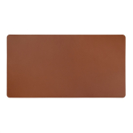 Desk mat in synthetic leather and recycled polyester brown colour