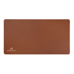 Desk mat in synthetic leather and recycled polyester brown colour