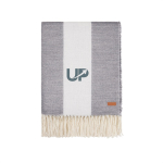 Soft and cosy Polylana® blanket with classic stripe pattern grey colour
