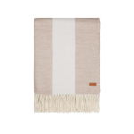 Soft and cosy Polylana® blanket with classic stripe pattern beige colour