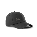 6-panel RPET cap with adjustable buckle closure, 85 g/m² black colour