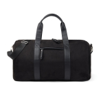 Recycled polyester travel bag with internal pocket black colour
