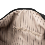 Recycled polyester travel bag with internal pocket black colour