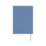 Recycled paper journal with cover and bookmark, ruled pages, A5 blue colour