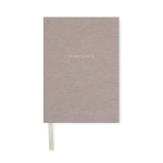 Recycled paper journal with fabric cover and ribbon marker, A5 beige colour