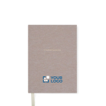 Recycled paper journal with fabric cover and ribbon marker, A5 beige colour
