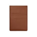 Laptop sleeve in synthetic leather and polyester with closure, 16” brown colour