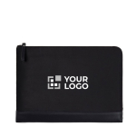 Padded recycled polyester laptop sleeve with zip, 16” black colour