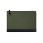 Padded recycled polyester laptop sleeve with zip, 16” green colour