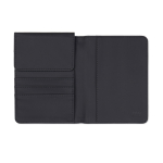 Synthetic leather passport and card holder with RFID protection black colour