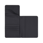 Synthetic leather passport and card holder with RFID protection black colour