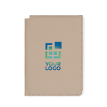 Synthetic leather passport and card holder with RFID protection ivory colour