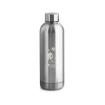 90% recycled stainless steel bottle with matte finish, 550ml matt silver colour image with logo