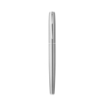 Set of pen and rollerball in recycled stainless steel, black ink matt silver colour fifth view
