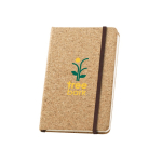 Cork notebook with divider and elastic closure, B7 plain pages natural colour first view