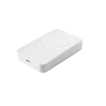 ABS power bank ideal for attaching to the back of phone, 10,000 mAh white colour