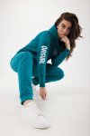 Unisex jogger trousers in recycled cotton, 340 g/m² emerald green colour