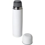 Recycled stainless steel thermal flask with mug-style lid, 750 ml white colour second view