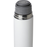 Recycled stainless steel thermal flask with mug-style lid, 750 ml white colour third view