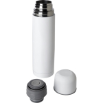 Recycled stainless steel thermal flask with mug-style lid, 750 ml white colour fourth view